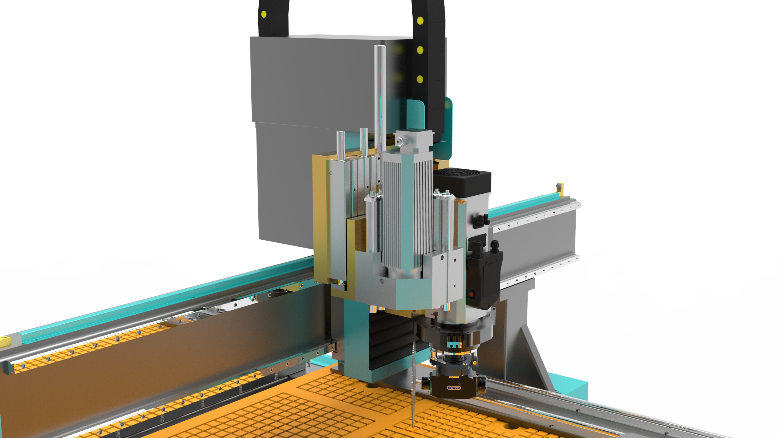 ماكينة CNC ذات 4 محاور ATC مع رأس الحفر