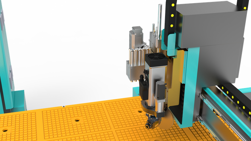 ماكينة CNC ذات 4 محاور ATC مع رأس الحفر