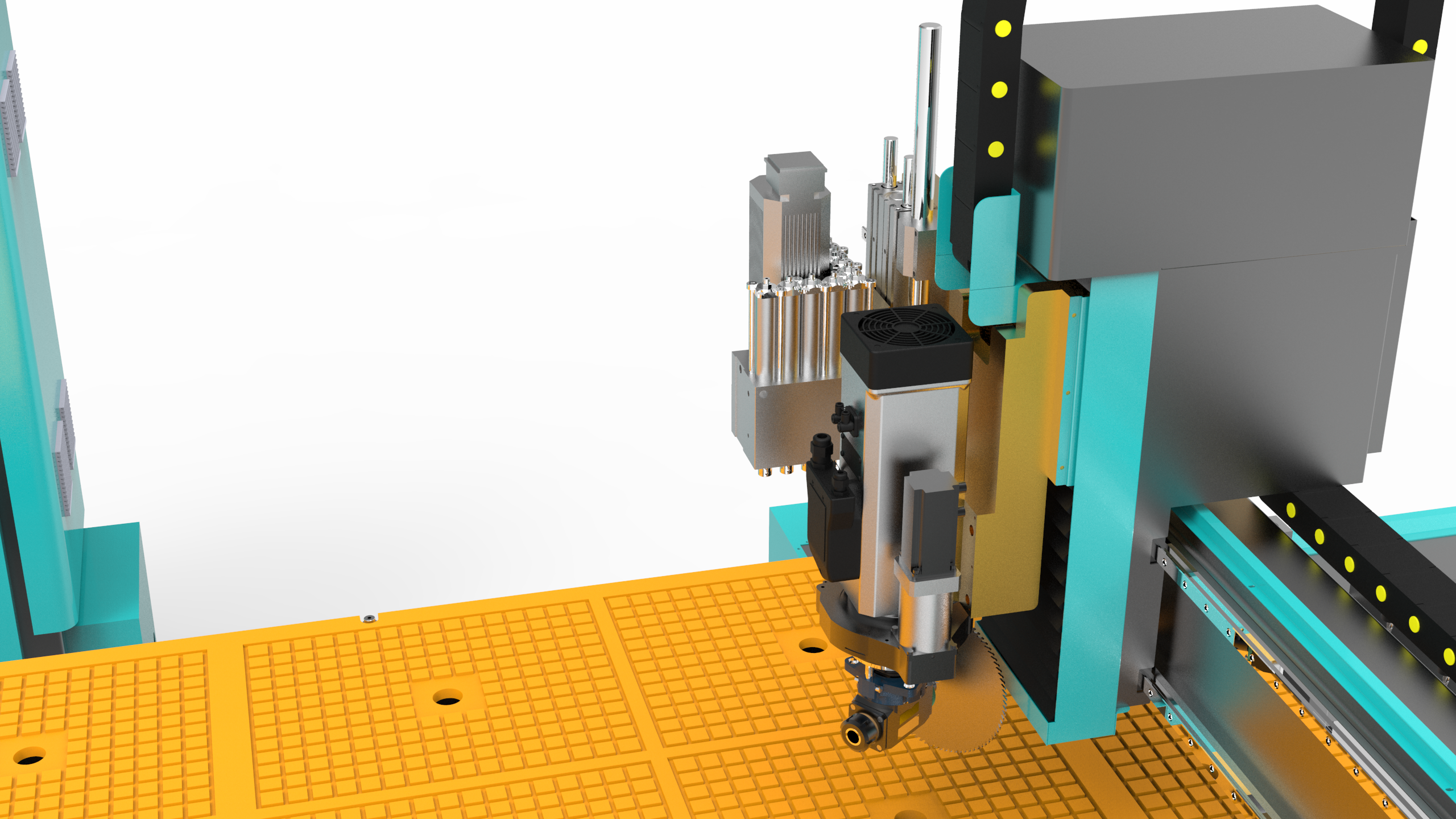 ماكينة CNC ذات 4 محاور ATC مع رأس الحفر